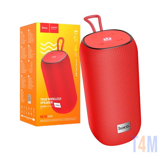 Altavoz Inalámbrico Portátil Hoco HC10 Sonar con AUX/FM/USB BT V5.0 1200mAh Rojo